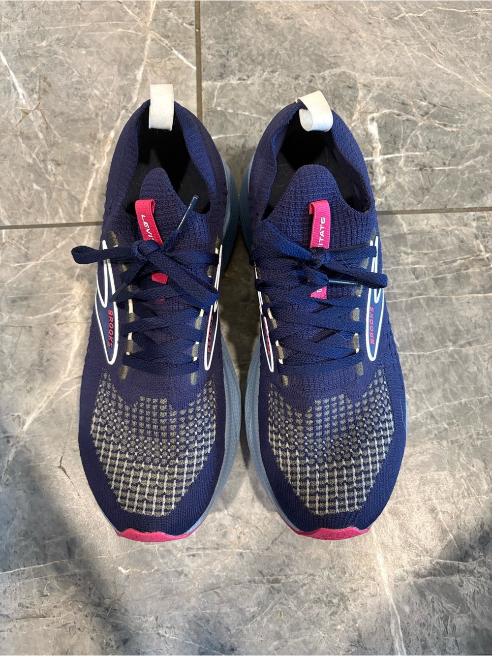 Brooks Women's Navy and Pink Athletic Running Sneakers